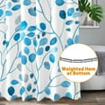 thumbnail image 3 of Floral Leaf Shower Curtain, Colorful Flower Leaves Boho Polyester Fabric Shower Curtain with Plastic Hooks, Bathroom Decor Machine Washable Curtain 72x72 Inches, Moonlight Blue, 3 of 6