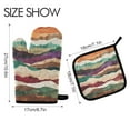thumbnail image 2 of Yayeee Oven Mitts and Pot Holder Set of 2 Heat Resistant Kitchen Gloves Baking Hot Pad, Artistic Desert Waves, 2 of 5
