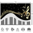 thumbnail image 3 of Fondo de fotografía con tema de piano de 7 x 5 pulgadas, notas musicales doradas y teclado de piano, fondo moderno y elegante., 3 of 4