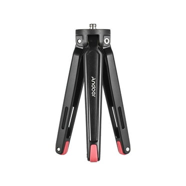 Andoer Mini Handheld Travel Desktop Tripod Camera Stand Holder Aluminum Alloy 11Lbs Load Capacity for DSLR Smartphone Action Sports Camera