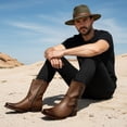 thumbnail image 5 of Men’s Genuine Leather Midcalf Western Cowboy Boot, With Side Zipper, Square Toe, 5 of 5