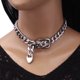 thumbnail image 2 of Collar con hebilla de cinturón, colgante de bloqueo Punk, collar elegante Vintage, 3 uds., 2 of 5