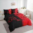 thumbnail image 4 of Manfei King and Queen 7-Piece Twin Bedding Sets, Romantic Valentines Day Bedding Comforter Set, Black Red Love Heart Reversible Sheet Sets, Microfiber Bedroom Decor, 4 of 8