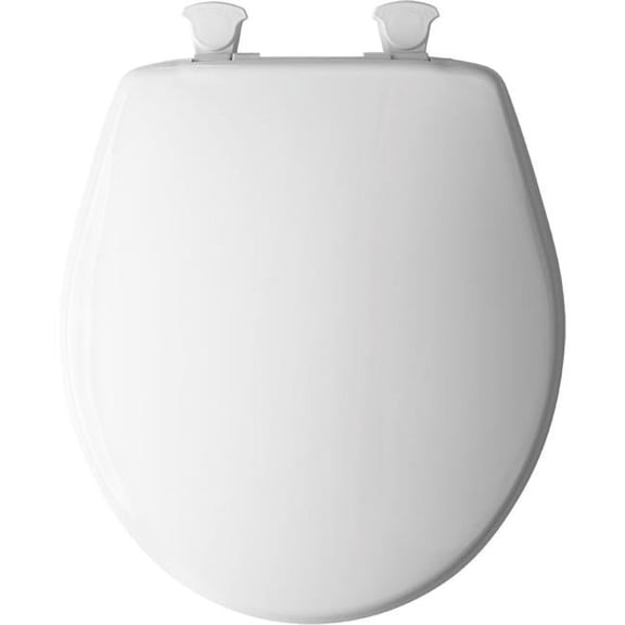 Easy Clean Round Plastic Toilet Seat, White