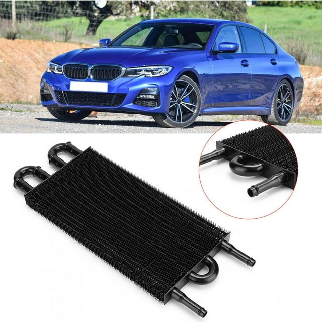 Transmission Radiator, Oil Radiator Prevent Transmission Fluid Leakage Car Modified Accessory Cool Automatic Transmission Oil For Oil Cooler Replacement 4 Row Black