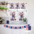 thumbnail image 6 of Independence Day Kitchen Curtains Valances 3 Piece Set, Red Blue Watercolor Flora American Flag Rod Pocket Tier Curtain and Valance Drapes for Small Window 24 Inch Length for Bedroom Cafe, 6 of 9