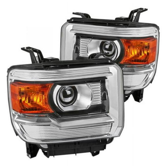 Spec-D Tuning  Chrome Factory Style Projector Headlights for 2014-2018 GMC Sierra 1500