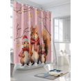 thumbnail image 5 of Animal Squirrels, Waterproof Fabric Shower Curtain, Christmas Blush Pink Snowflake Shower Curtain for Bathroom Curtains Bathtubs Hotel Washable Shower Curtains with 12 Hooks Stall 54x78in, 5 of 6