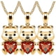 thumbnail image 1 of Cadenas y Dijes para Dama BearNeck01 3 Pzas Collar Oso/Corazón Dorado/Rojo Metal. High Monaco MXBRK-003, 1 of 4