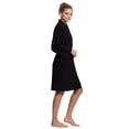 thumbnail image 2 of Turkuoise Linen Lightweight Knee Length Waffle Kimono Bath and Spa Robe Black Large, 2 of 5