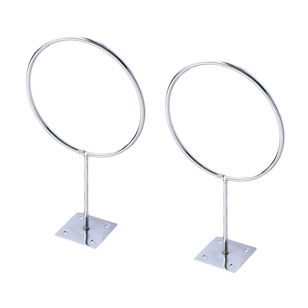 2PCS Stainless Steel Wall Mount Sports Ball Rack Display Ball Holder for Basketball Soccer Football Volleyball Exercise Ball Medicine Ball (Silver)