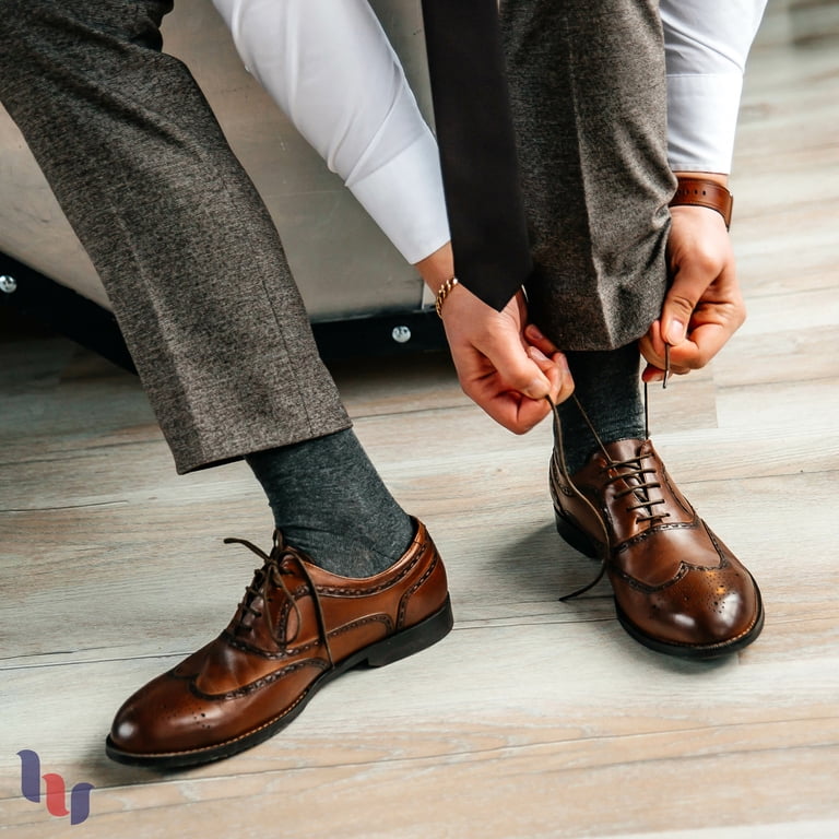Hugh Ugoli Men's Bamboo Dress Socks for Business & Trouser, Thin & Seamless Crew Socks, 4 Pairs with Gift Box, Beige, Shoe Size: 8-12 Hugh Ugoli Men's Bamboo Dress Socks for Business & Trouser, Thin & Seamless Crew Socks, 4 Pairs with Gift Box, Beige, Shoe Size: 8-12