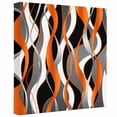 thumbnail image 2 of Ships Next Day Canvas Wall Art 16"x16", Abstract Stripes Wood Framed Canvas Print Painting, Retro Modern Orange Black Gray Lines Ready to Hang Picture Wall Decor for Home Bedroom Kitchen Office, 2 of 7
