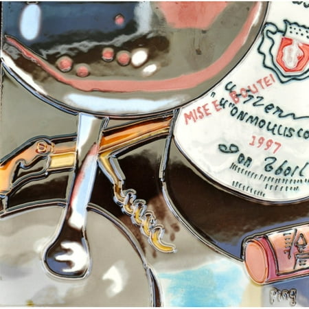 Continental Art Center Wine Partial Glass Close Up Tile Wall Decor