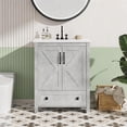 thumbnail image 4 of 24 Inch Modern Bathroom Vanity with Ceramic Basin,Modern Bathroom Vanity Set,Waterproof Freestanding Storage Cabinet, 2 Doors & Drawer, Pre-Drilled Holes, Easy Assembly, 4 of 8