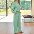 thumbnail image 6 of Two Piece Sets for Women Mock Neck Matching Sets Loungewear Fall Clothes Travel Outfits Fashion 2025 Light Green L, 6 of 6