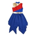 thumbnail image 6 of inhzoy Kids Girls Praise Lyrical Dance Dress Sleeveless Color Block Liturgical Worship Tunic Dancewear 6-16 Royal Blue 10, 6 of 9