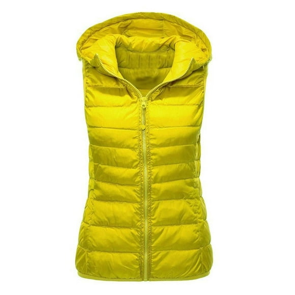 Pisexur Women's Weighted Vest Outdoor Quilted Winter Vest Removable Hooded Puffer Sleeveless Jacket Padded Outerwear Vest for Golfing Hiking