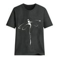 thumbnail image 4 of Fgnfyis Hauts pour Femmes T-Shirt Court Chemise Décontractée Tunique à Manches Imprimé Col Rond Lettres Hauts Blouse T-Shirts à Manches Courtes pour Femmes Gris Foncé TG, 4 of 4