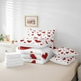 thumbnail image 6 of Homewish Female Women Adults Romantic Love Heart Twin Bedding Sets 7-Piece,Happy Valentine'S Day Bedding Comforter Set Microfiber,Red White Breathable Sheet Sets,Microfiber Bedroom Decor, 6 of 8