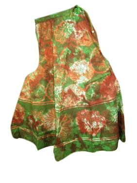 Mogul Wmens Skirt Cotton Tie-Dye Floral Print Gypsy Flared Summer Skirts