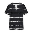 thumbnail image 5 of NTACZA Plus Size Top for Women V-Neck Striped Short Sleeve Black Pullover T-Shirts Layering Tops for Women, 5 of 5
