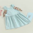 thumbnail image 3 of Bambin Bébé Fille Pâques Ensemble Robe Lapin Sans Manches Cou Carré Lapin Casual Partie Bretelles Robe 2-3 Ans, 3 of 7