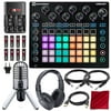 Novation Circuit Groove Box w/Sample Import, 2-Part Synth, 4-Part Drum Machine with Samson Meteor Mic USB Microphone, Closed-Back Headphones, and Platinum Bundle