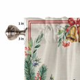 thumbnail image 5 of Merry Christmas Kitchen Curtains and Valances Set, Pine Cone Berry Xmas Bell Leaf Retro Linen Rod Pocket Window Valance Window Curtain Panels for Living Room Bedroom Laundry, 27.5x36in, 3 Pieces, 5 of 7