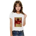 thumbnail image 4 of AUNVITO Boys Girls Casual Short Sleeve Cotton Top Maple Leaf Print Cute Fall Graphic Tee, 4 of 9