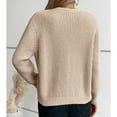 thumbnail image 2 of SWSMCLT Women's V Neck Cardigan Sweater Long Sleeve Winter Knitted Short Button Down Warm Sweater Top Spring Fall Holiday Loose Fit Chunky Soft Cozy Cable Knit Khaki Small, 2 of 5