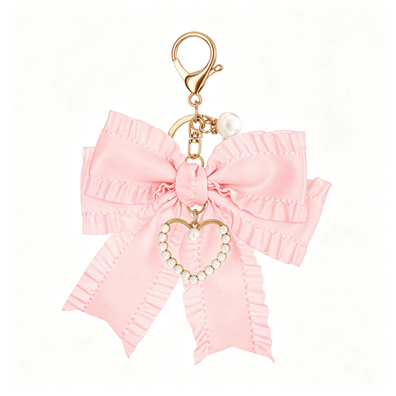 DESIGNICE Bow Purse Keychain Charm Bow Keychain Bag Charm Women Purse Cute Handbag Charms Bows Key Chain Pearl Wristlet Keychains Backpack Keychains Charms Accessories Purses Key Chains Car Keys