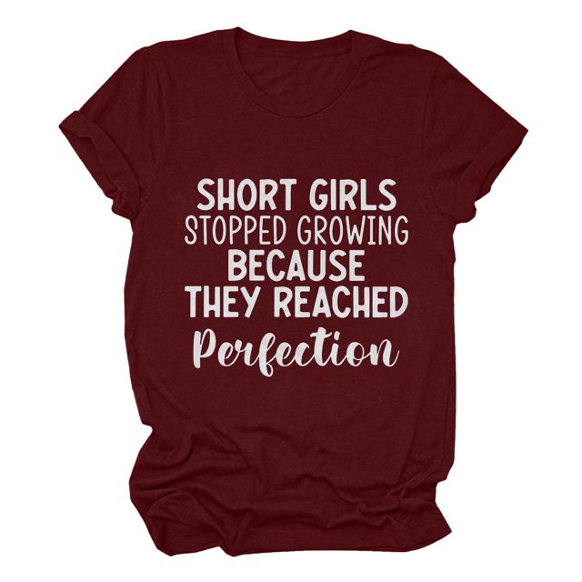 Mrat Blouses & Chemises à Manches Courtes Col Rond Hauts Mignons pour Femmes Hauts de Travail pour Dames Blouse à Manches Courtes Imprimé Lettre T-Shirt Hauts et Blouses pour Femmes