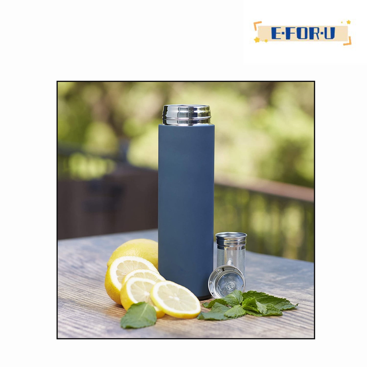 Thermos with Infuser Stainless Steel Insulated Tea Tumbler for Loose Leaf Blue