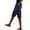 Style-1-Navy, variant on QATAINLAV Cargo Capris for Women Summer Lightweight Linen Cropped Trousers Solid Casual Multi Pockets Long Shorts Gray XL
