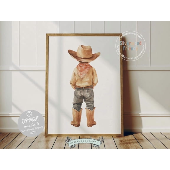 Little Cowboy Wall Art Print Western Boys Nursery Decor