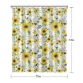 thumbnail image 5 of White Green Leaf Sunflower Pattern Shower Curtain 72"x84" ,Bathroom Decorative Shower Curtains Set with 12 Hooks,Modern Waterproof Washable Shower Curtain, 5 of 6