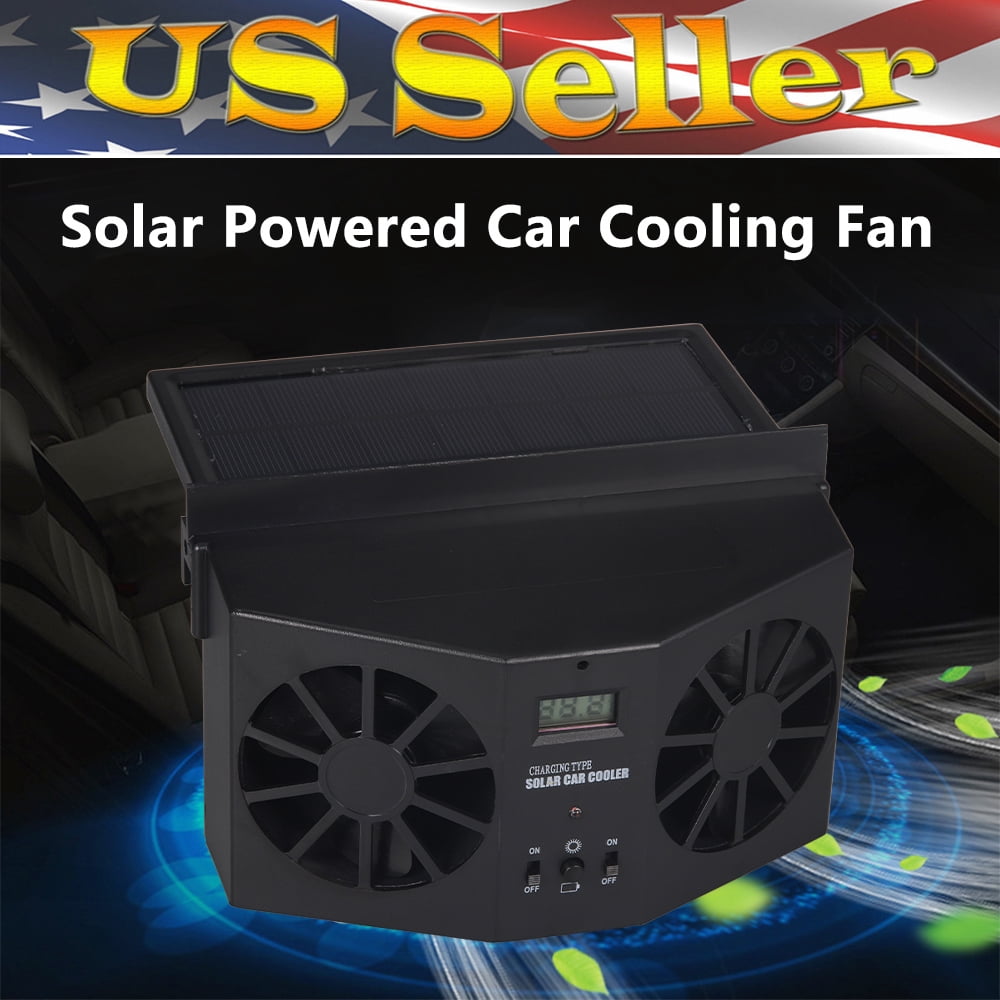 KingFurt Solar Powered Car Cooling Fan Cooler Auto Window Air Vent Exhaust Feel the Comfortable Temperature