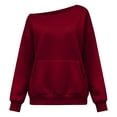 thumbnail image 6 of XINXIAOO Boatneck Sweatshirts for Women Pullover Hooded Y2k Clothes Long Sleeves Vintage Fall Clothes, 6 of 7