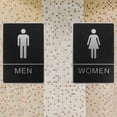 thumbnail image 4 of Raindrops 2pcs Self-adhesive Toilet Sign Plastic Restroom Door Sign Men Women Toilet Sign Board, 4 of 8