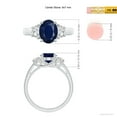 thumbnail image 5 of ANGARA Natural 3 Stone Oval 2 ct Blue Sapphire and Half Moon Diamond Ring in 14K White Gold for Women (Size-9x7mm) | September Birthstone, Anniversary, Jewelry Gift for Women | Natural Sapphire Ring, 5 of 10