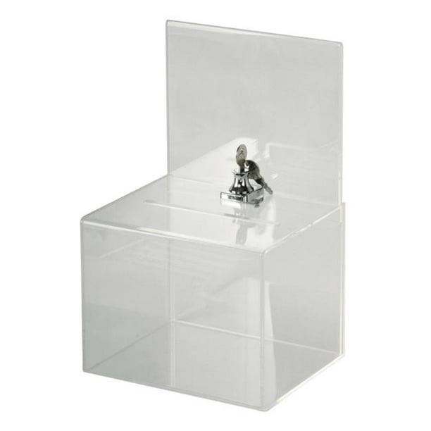 7.9 x 6.3 x 12.6 in. Large Acrylic Locking Collection Box with Two Keys