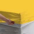 thumbnail image 2 of BedDecor 100% Egyptian Cotton 400TC 1Pcs Yellow King Size 15 Inches Deep Pocket Fitted Sheet Solid Pattern, 2 of 3