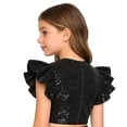 thumbnail image 5 of iiniim Girls Sparkle Sequin Dance Shirt Ruffle Sleeveless Crop Top For Jazz Hip-hop Stage Performance Black 6, 5 of 7