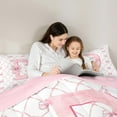 thumbnail image 5 of Manfei Personalized Letter D Bedding King Comforter Set,Monogrammed Theme Down Comforter,Cartoon Bow Bowknot Bedding Sets King with Comforter,Ultra Soft Bedroom Decor Reversible,3 Pieces, 5 of 8