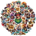 thumbnail image 2 of 35pcs-50pcs Cartoon Pirate Stickers Adventure Skeleton Stickers Nautical PVC Stickers for Laptops Suitcases Notebooks, 2 of 9