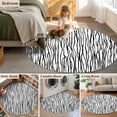 thumbnail image 5 of Round Area Rug 5 Ft, Black White Lines Washable Non-Slip Circle Carpet for Living Room/Bedroom, Retro Stripes Texture Minimalist Art Low-Profile Runner Mats Collection Rugs for Indoor, 5 of 8