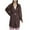 Coffee, variant on Riecok Robes for Women Plus Size Cozy Soft Long Sleeve Warm Bathrobe with Tie Closure Comfortable Nightdress Black M