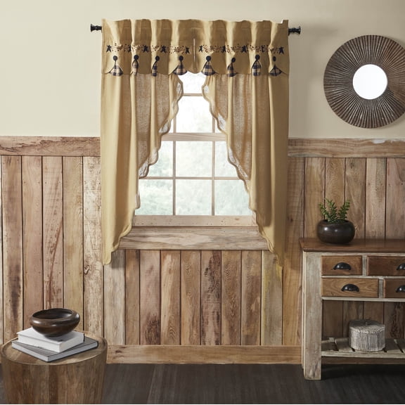 VHC Brands Pip Vinestar Scalloped Layered Prairie Short Panel Set of 2 63x36x18