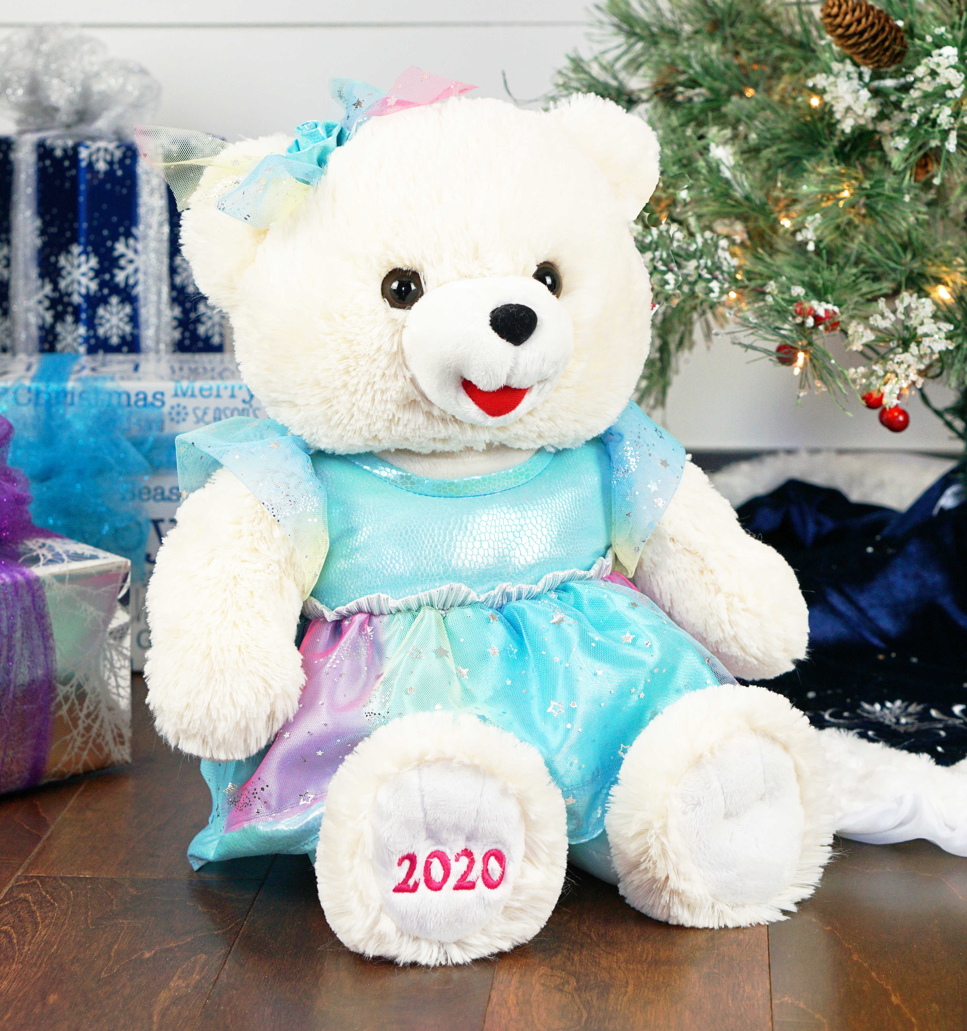 12/" Small 2020 CHRISTMAS HOLIDAY TIME LITTLE SNOWFLAKE TEDDY BEAR Teal Girl